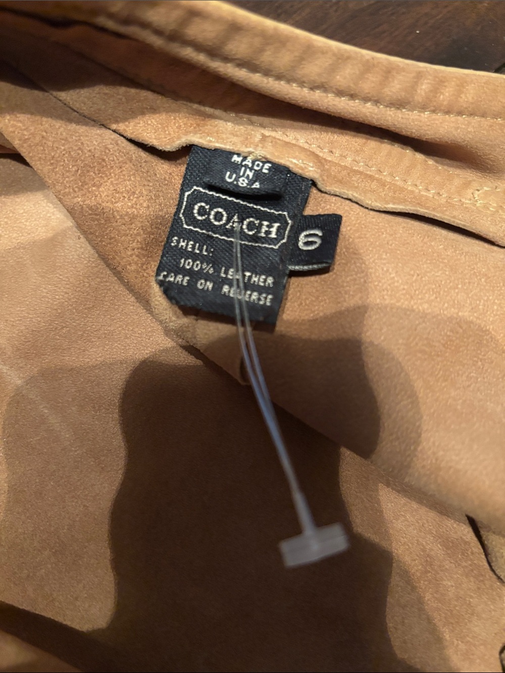 “Rare” Coach Suede Halter Peplum Top - Cognac - Picture 9 of 13